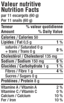  Nutrition Facts - Snails - Very Large