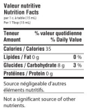  Nutrition Facts - White Balsamic Vinegar